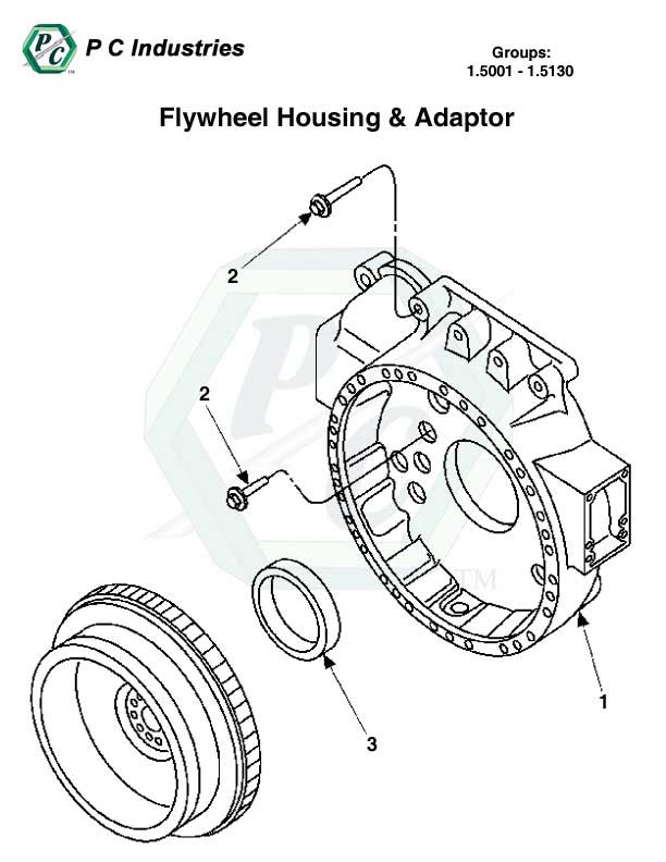 1.5001 - 1.5130 Flywheel Housing & Adaptor.jpg - Diagram